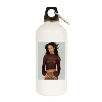 Aaliyah White Water Bottle With Carabiner