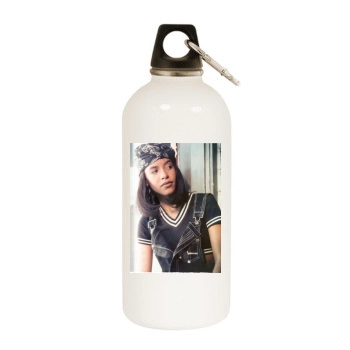 Aaliyah White Water Bottle With Carabiner