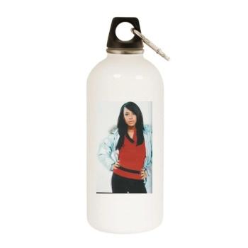 Aaliyah White Water Bottle With Carabiner