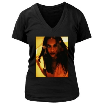 Aaliyah Women's Deep V-Neck TShirt