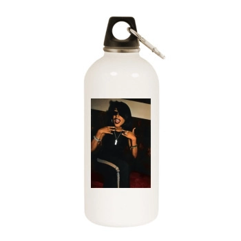 Aaliyah White Water Bottle With Carabiner