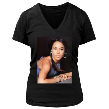 Aaliyah Women's Deep V-Neck TShirt