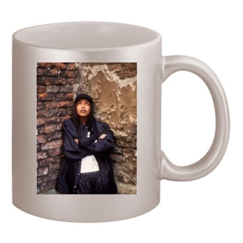 Aaliyah 11oz Metallic Silver Mug