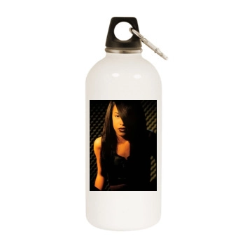 Aaliyah White Water Bottle With Carabiner