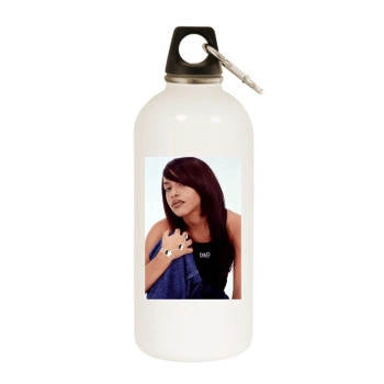 Aaliyah White Water Bottle With Carabiner