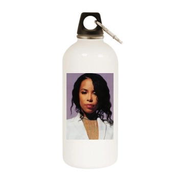 Aaliyah White Water Bottle With Carabiner