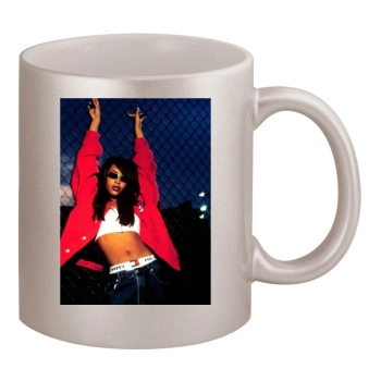 Aaliyah 11oz Metallic Silver Mug