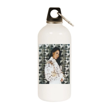 Aaliyah White Water Bottle With Carabiner