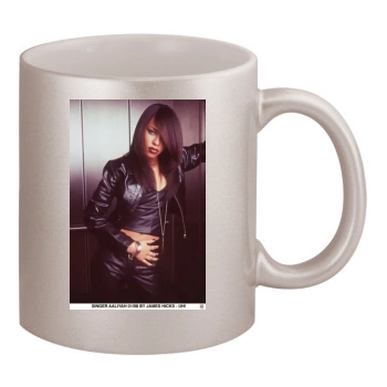 Aaliyah 11oz Metallic Silver Mug