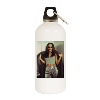 Aaliyah White Water Bottle With Carabiner