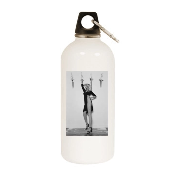 Adriana Karembeu White Water Bottle With Carabiner