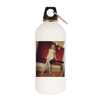 Adriana Karembeu White Water Bottle With Carabiner