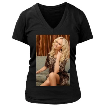 Adriana Karembeu Women's Deep V-Neck TShirt