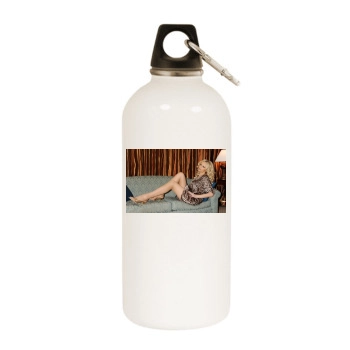 Adriana Karembeu White Water Bottle With Carabiner