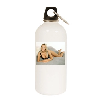 Adriana Karembeu White Water Bottle With Carabiner