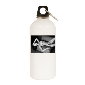 Adriana Karembeu White Water Bottle With Carabiner