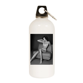 Adriana Karembeu White Water Bottle With Carabiner