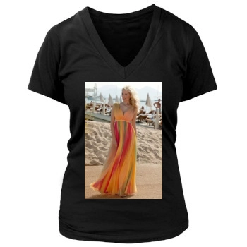 Adriana Karembeu Women's Deep V-Neck TShirt