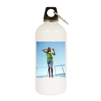 Adriana Karembeu White Water Bottle With Carabiner