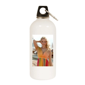 Adriana Karembeu White Water Bottle With Carabiner