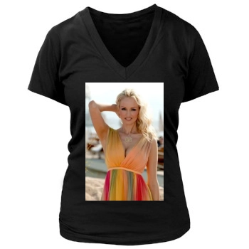 Adriana Karembeu Women's Deep V-Neck TShirt