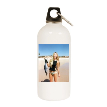 Adriana Karembeu White Water Bottle With Carabiner