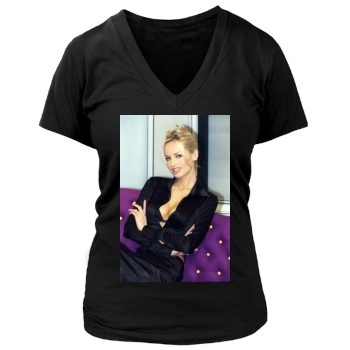 Adriana Karembeu Women's Deep V-Neck TShirt