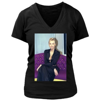 Adriana Karembeu Women's Deep V-Neck TShirt