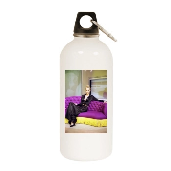 Adriana Karembeu White Water Bottle With Carabiner