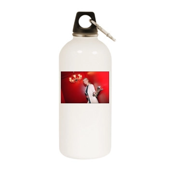 Adriana Karembeu White Water Bottle With Carabiner