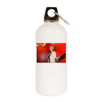 Adriana Karembeu White Water Bottle With Carabiner