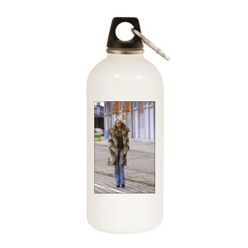 Adriana Karembeu White Water Bottle With Carabiner