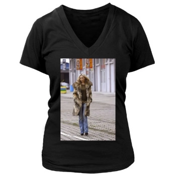 Adriana Karembeu Women's Deep V-Neck TShirt