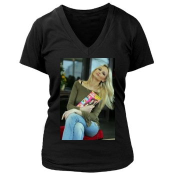 Adriana Karembeu Women's Deep V-Neck TShirt