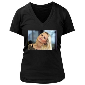 Adriana Karembeu Women's Deep V-Neck TShirt