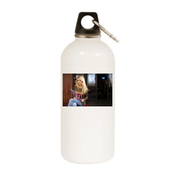 Adriana Karembeu White Water Bottle With Carabiner