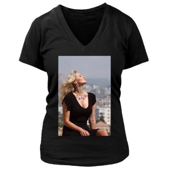 Adriana Karembeu Women's Deep V-Neck TShirt