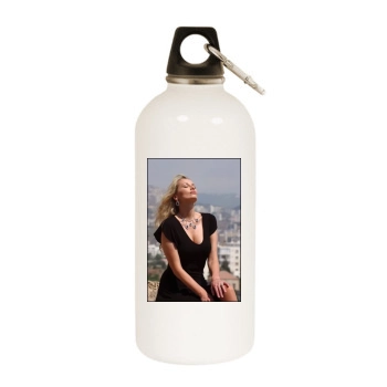 Adriana Karembeu White Water Bottle With Carabiner