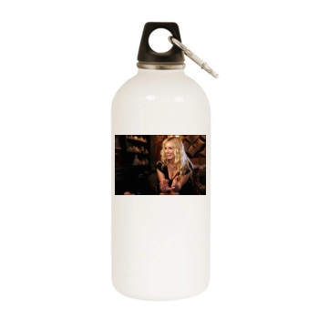 Adriana Karembeu White Water Bottle With Carabiner