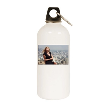 Adriana Karembeu White Water Bottle With Carabiner