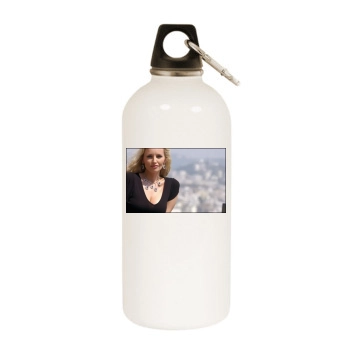 Adriana Karembeu White Water Bottle With Carabiner