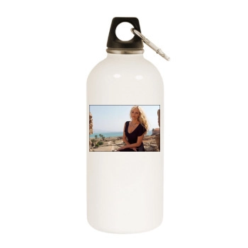 Adriana Karembeu White Water Bottle With Carabiner