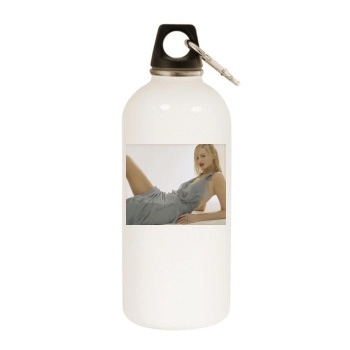 Adriana Karembeu White Water Bottle With Carabiner