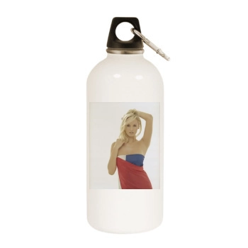 Adriana Karembeu White Water Bottle With Carabiner