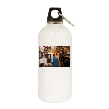 Adriana Karembeu White Water Bottle With Carabiner