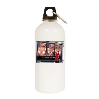 Adriana Karembeu White Water Bottle With Carabiner