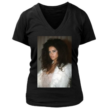 Adriana Lima Women's Deep V-Neck TShirt