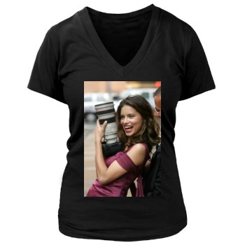 Adriana Lima Women's Deep V-Neck TShirt