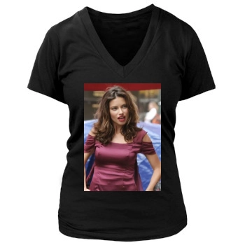 Adriana Lima Women's Deep V-Neck TShirt