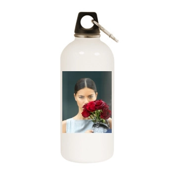 Adriana Lima White Water Bottle With Carabiner